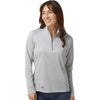 Adidas Women's Grey One Heather Space Dyed Quarter Zip Pullover