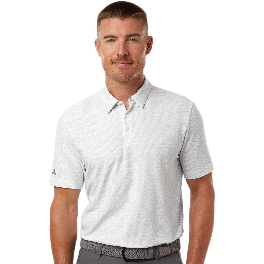 Adidas Men's White Printed Blend Polo