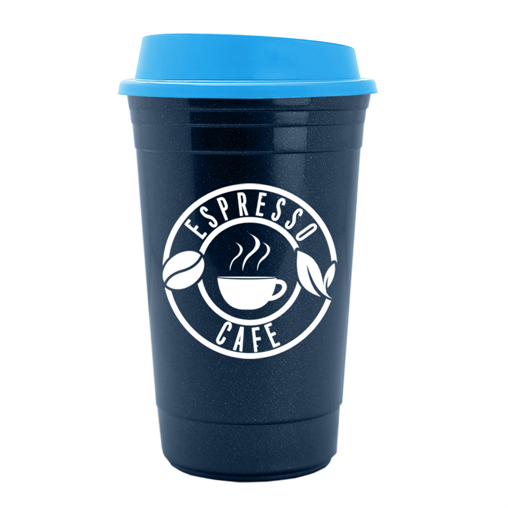 Garyline Metallic Navy Blue Traveler Insulated Cup - 16 oz.