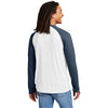 Allmade Unisex Rebel Blue/Bright White Tri-Blend Long Sleeve Colorblock Raglan