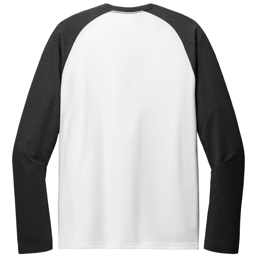 Allmade Unisex Space Black/Bright White Tri-Blend Long Sleeve Colorblock Raglan