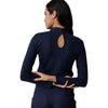 A. PUTNAM Women's Dress Blues Long Sleeve Keyhole Top