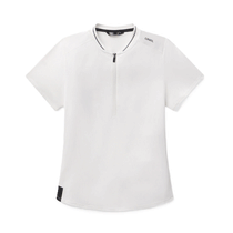 UNRL Women's White Amelia Short Sleeve Polo