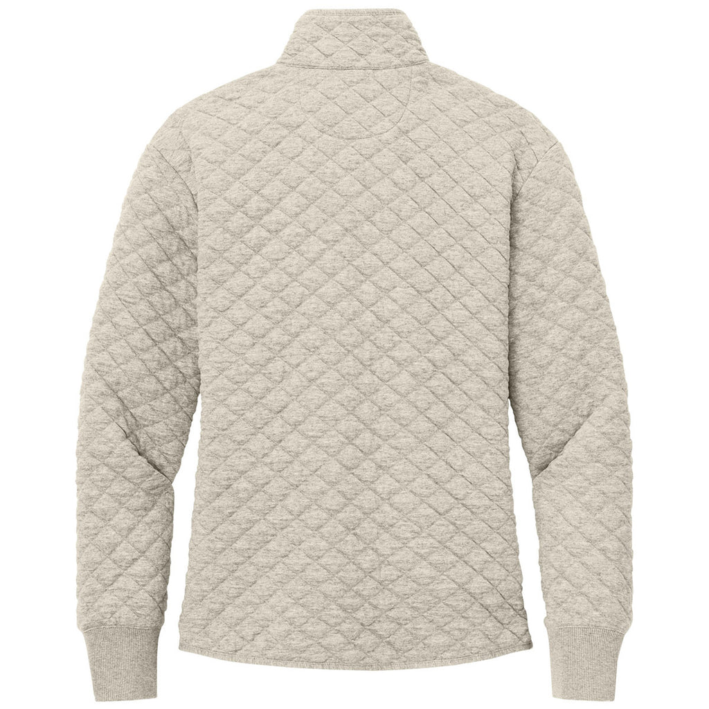 Brooks Brothers Women's Oatmeal Heather Diamond Quilt Full-Zip
