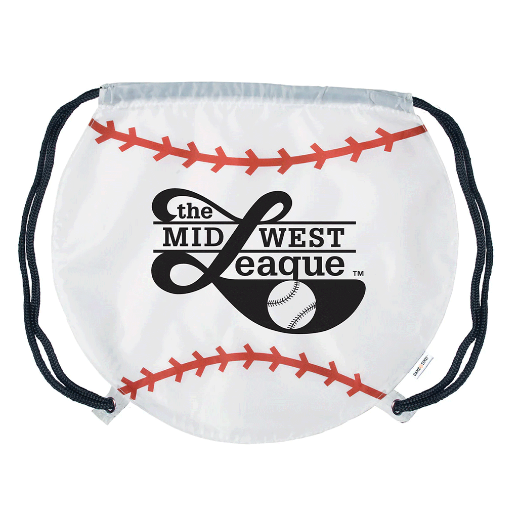 Prime Line White Game Time! Baseball Drawstring Bag