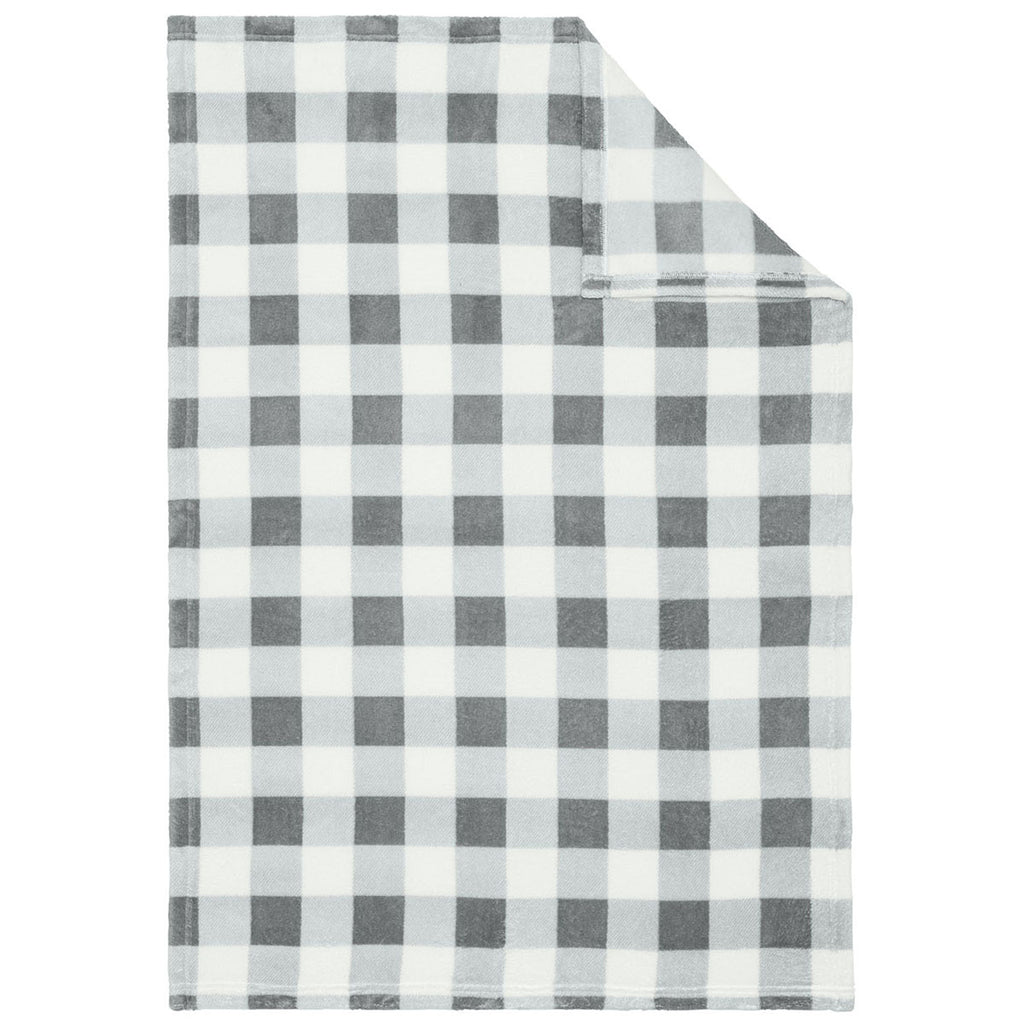 Port Authority Marshmallow/Monument Grey Check Small Ultra Plush Blanket