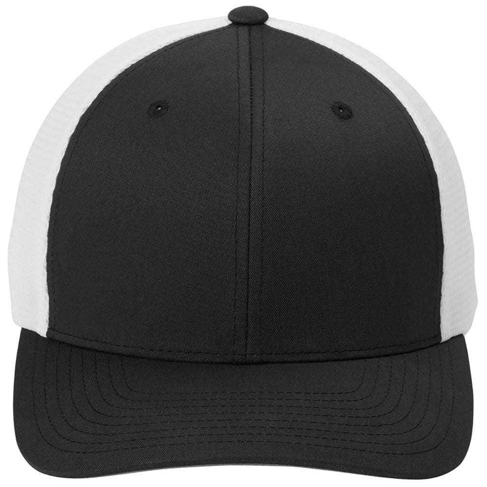 Port Authority Black/WhiteFlexfit 110 Mesh Cap