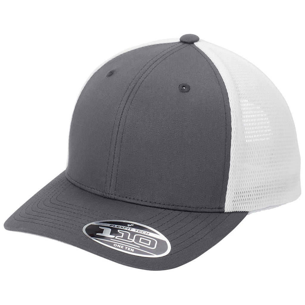 Port Authority Graphite/WhiteFlexfit 110 Mesh Cap