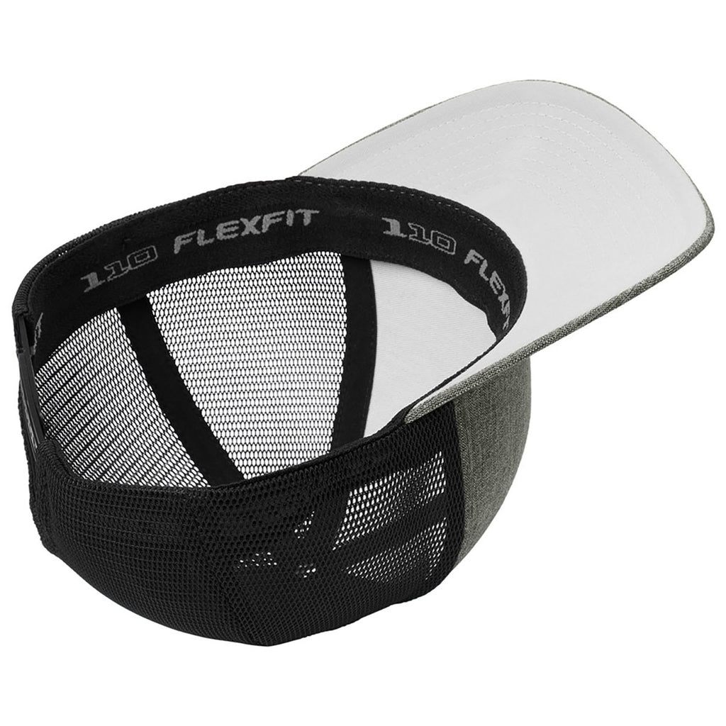 Port Authority Heather Graphite/BlackFlexfit 110 Mesh Cap