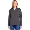 Core 365 Women's Carbon/Black Market Snag Protect Mesh Colorblock Quarter-Zip Pullover