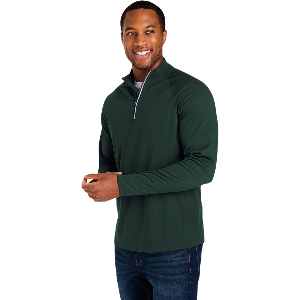 Core 365 Men's Forest/Carbon Origin Performance Pique Quarter Zip