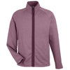 Core 365 Men's Burgundy/White Venture Heathered Stripe Full-Zip