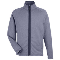 Core 365 Men's Classic Navy/White Venture Heathered Stripe Full-Zip