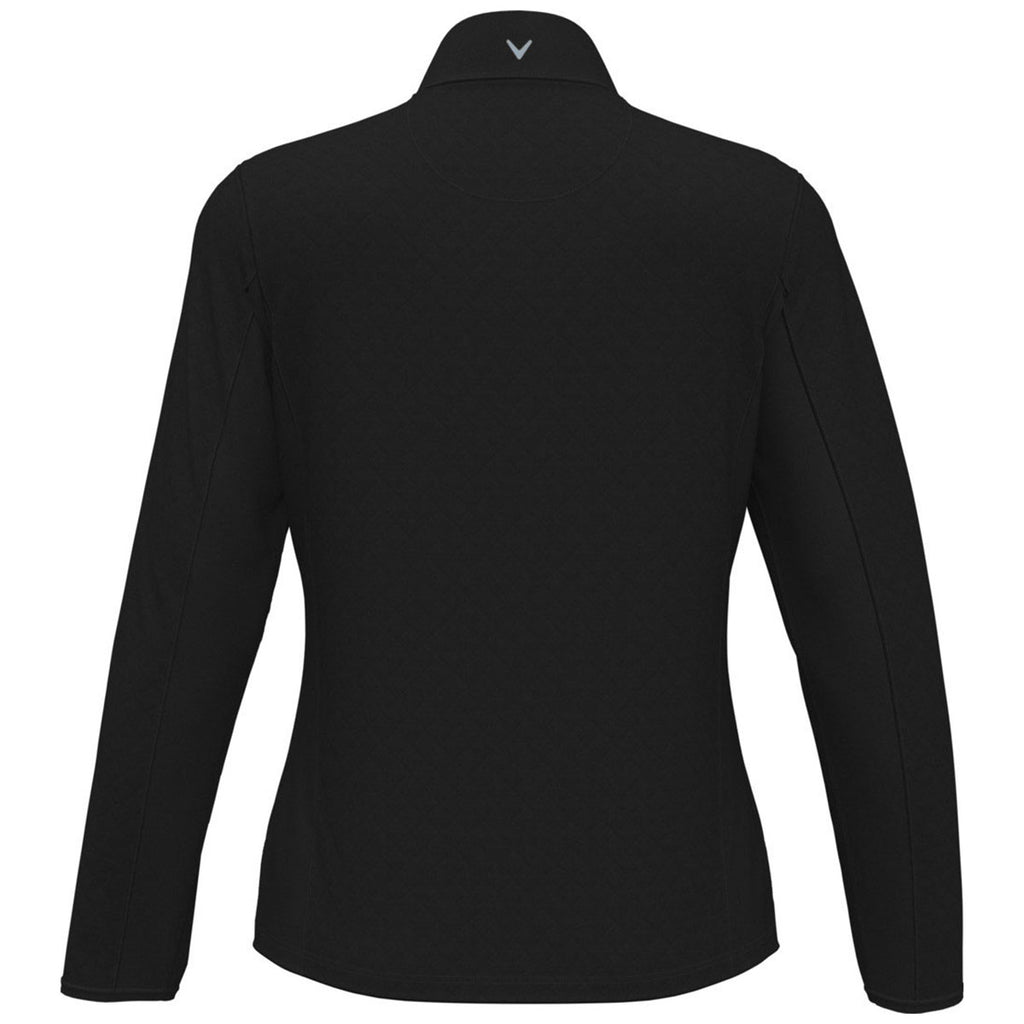 Callaway Women's Black Mid-Weight Diamond Quilted Fleece 1/4 Zip