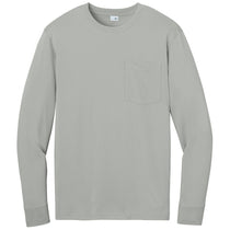 CornerStone Men's Light Grey Workwear Pro Long Sleeve Pocket Tee