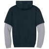 CornerStone Men's Navy/Heather Grey Touch Fleece Layered Hoodie