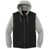 CornerStone Men's Black/Heather Grey Duck Fleece Full-Zip Hooded Jacket