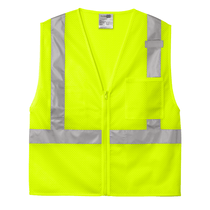 CornerStone Men's Safety Yellow ANSI 107 Class 2 Mesh Zippered Vest
