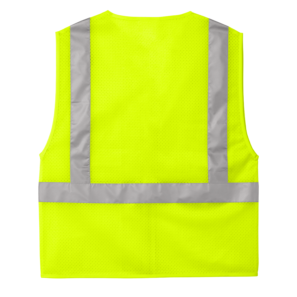 CornerStone Men's Safety Yellow ANSI 107 Class 2 Mesh Zippered Vest