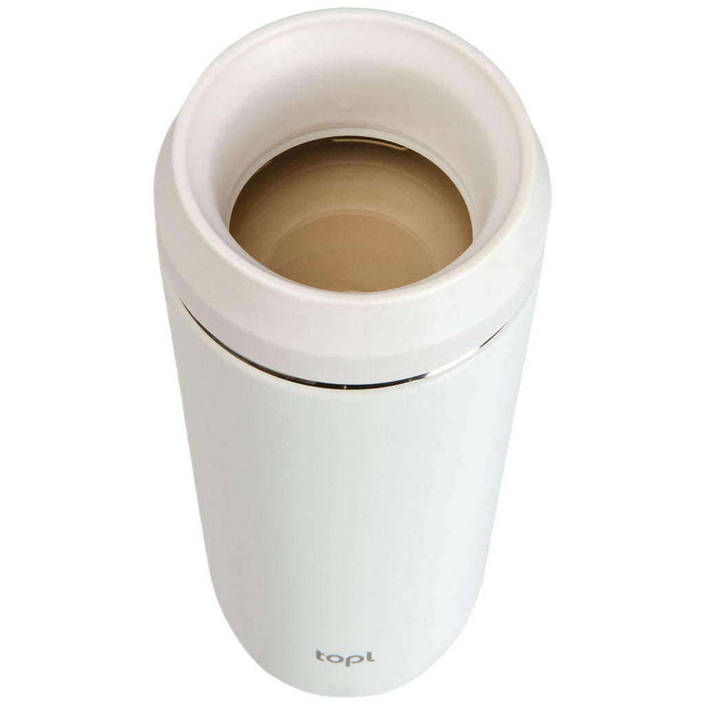 TOPL White 16 oz. Double Wall, Recycled Stainless Steel 360° Tumbler