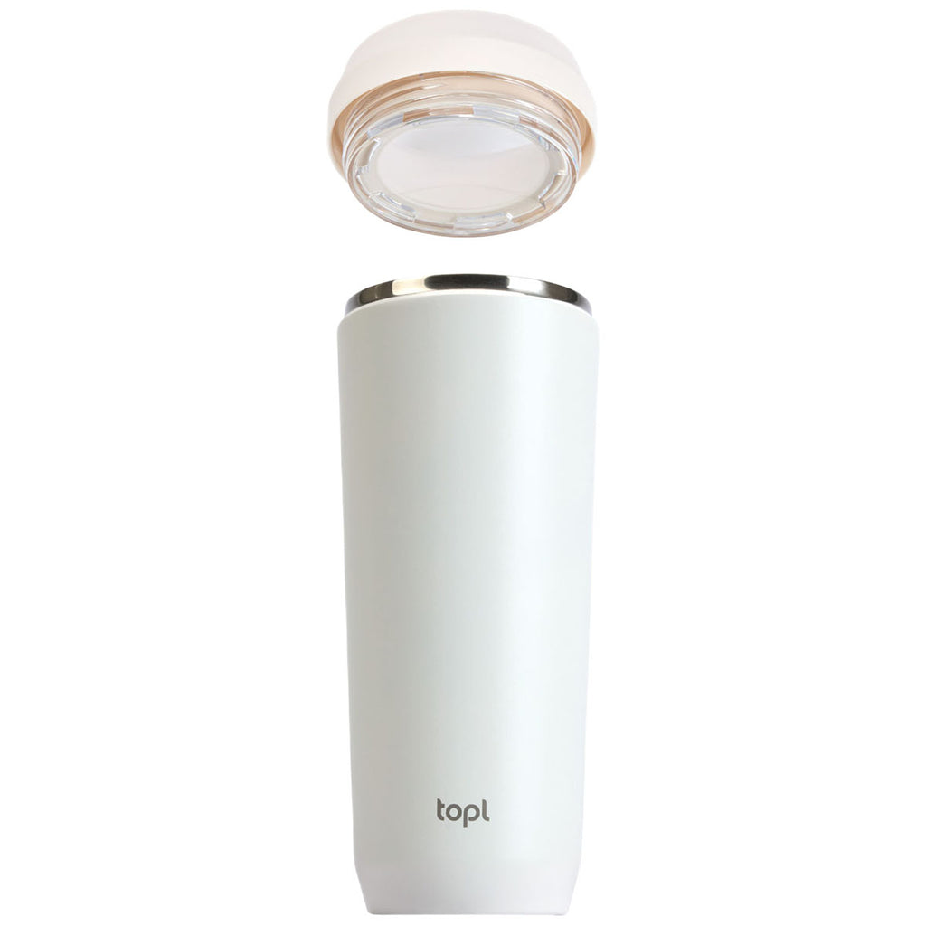 TOPL White 20 oz. Double Wall, Recycled Stainless Steel 360° Tumbler