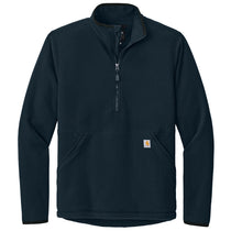 Carhartt Men's Navy Textured 1/2-Zip Fleece Jacket