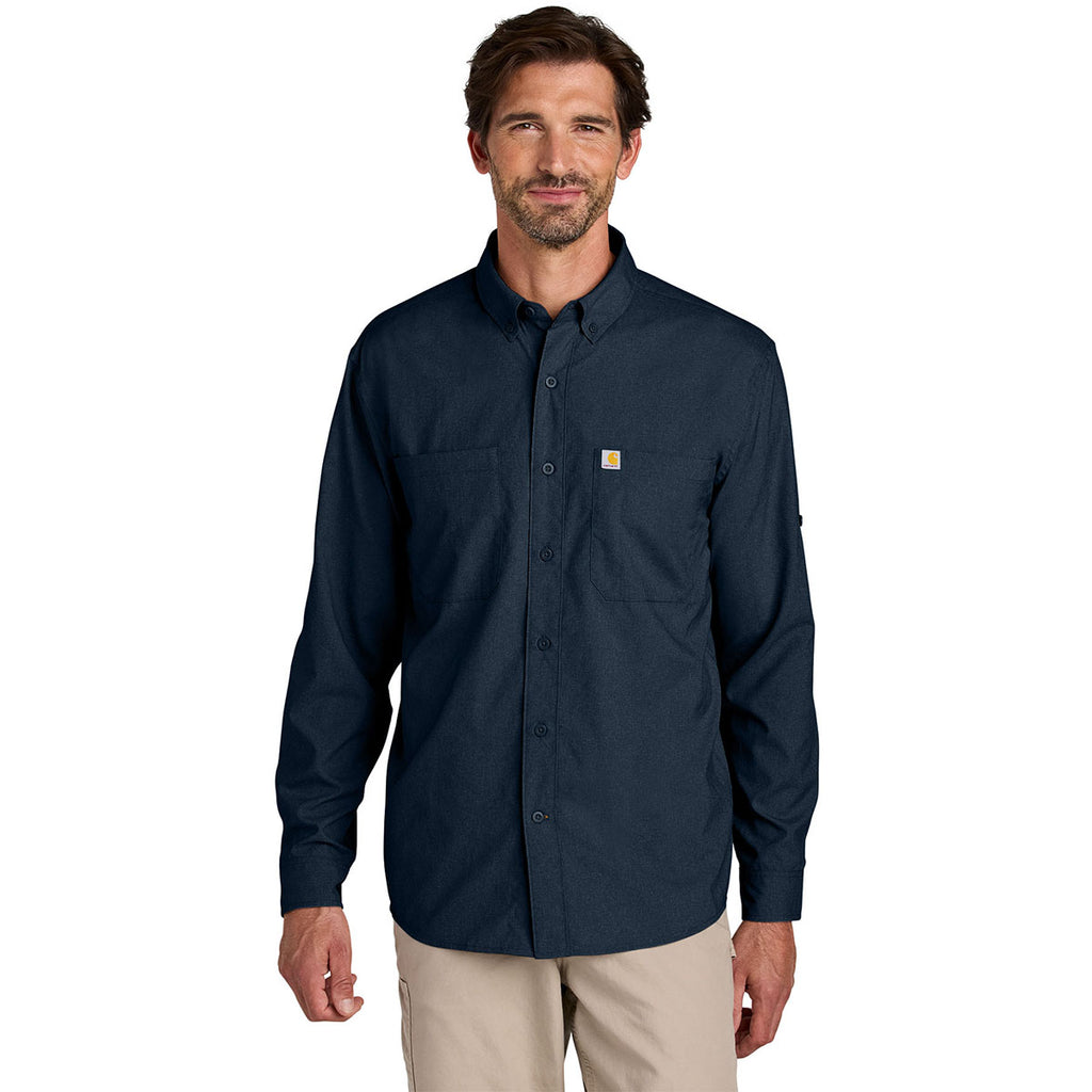 Carhartt Men's Navy Force Sun Defender Long Sleeve Shirt