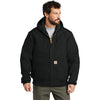 Carhartt Men's Black Tall Quilted-Flannel-Lined Duck Active Jacket