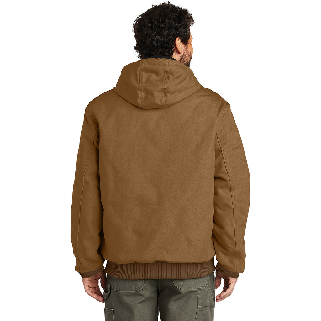 Carhartt Men's Carhartt Brown Tall Quilted-Flannel-Lined Duck Active Jacket