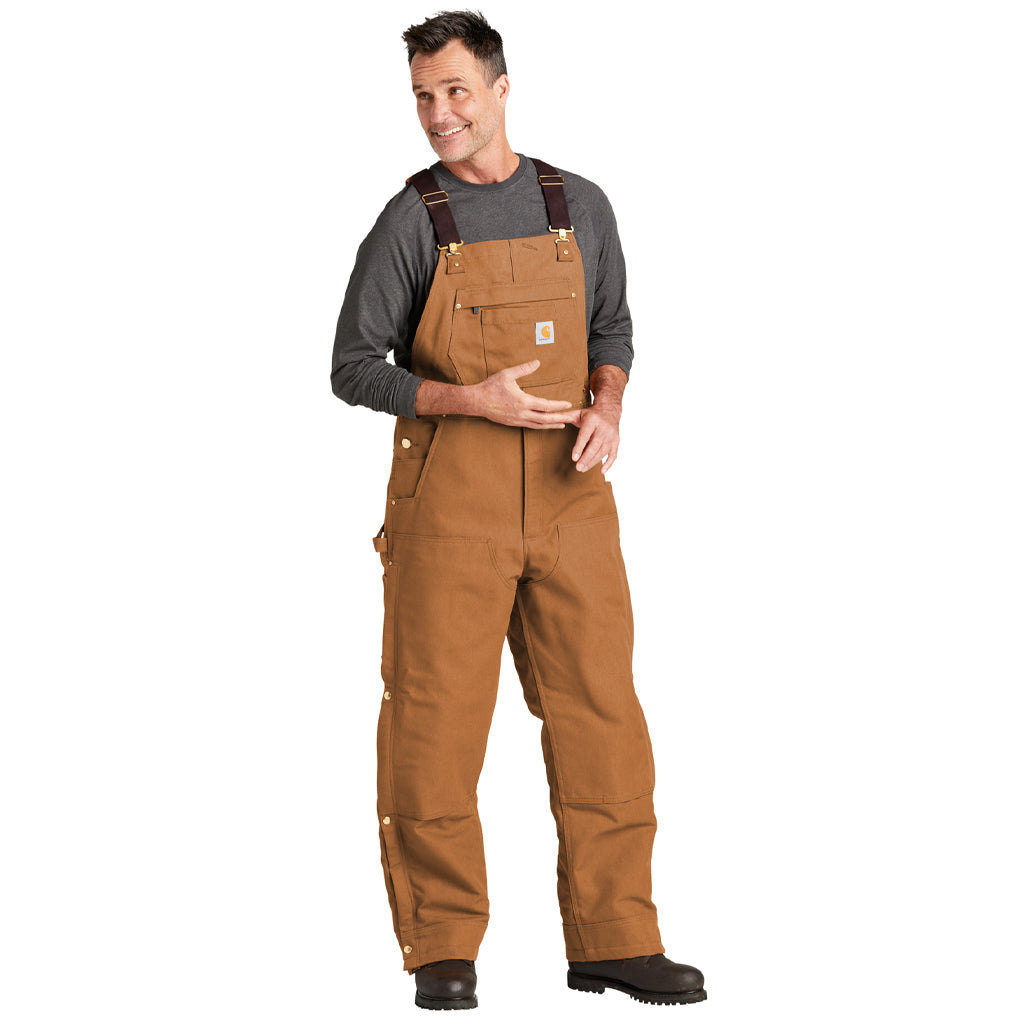 Carhartt Unisex Brown Firm Duck Insulated Bib Overalls