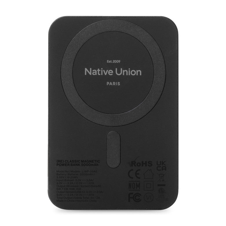 Native Union Black (RE)Classic Magnetic Power Bank 10000mAh
