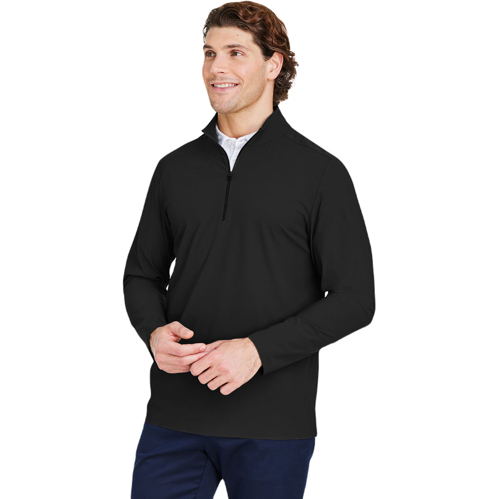 Devon & Jones Men's Black CrownLux Performance Windsor Welded Quarter-Zip