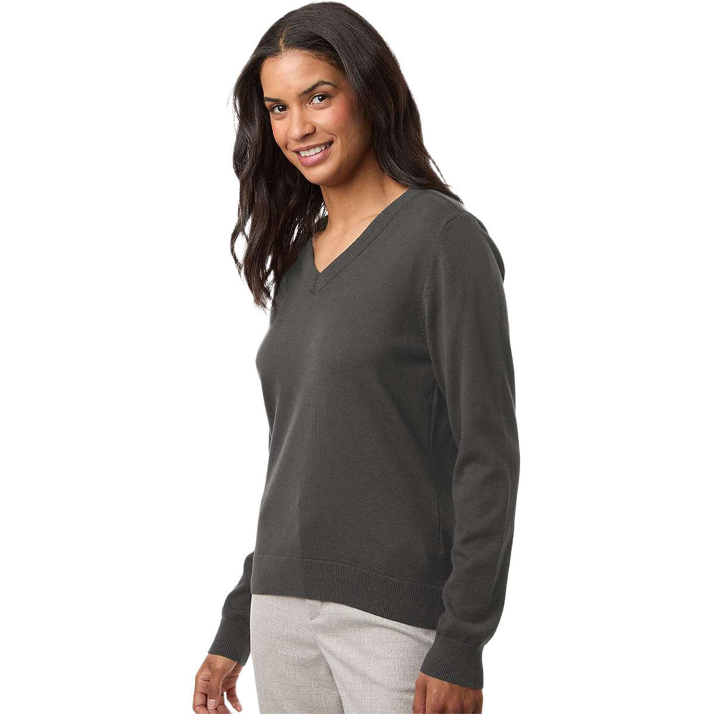 Devon & Jones Women's Graphite New Classics V-Neck Sweater