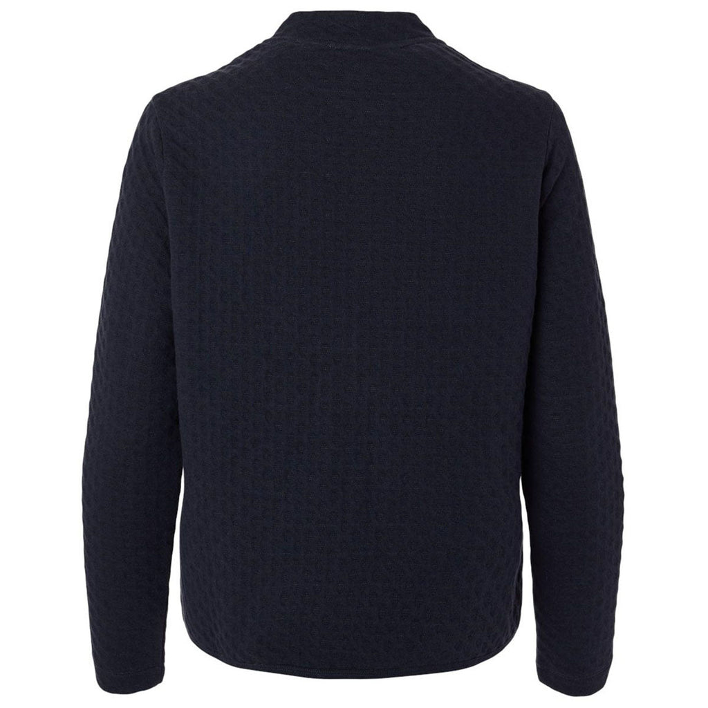 Devon & Jones Women's Navy Berkeley Textured Full-Zip Jacket