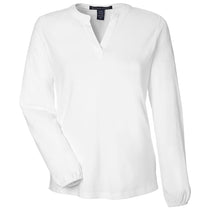 Devon & Jones Women's White Raleigh Half-Placket Knit Top