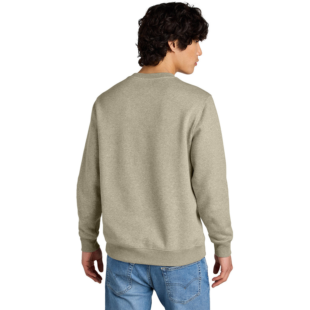 District Men's Heathered Latte Perfect Weight Fleece Crew