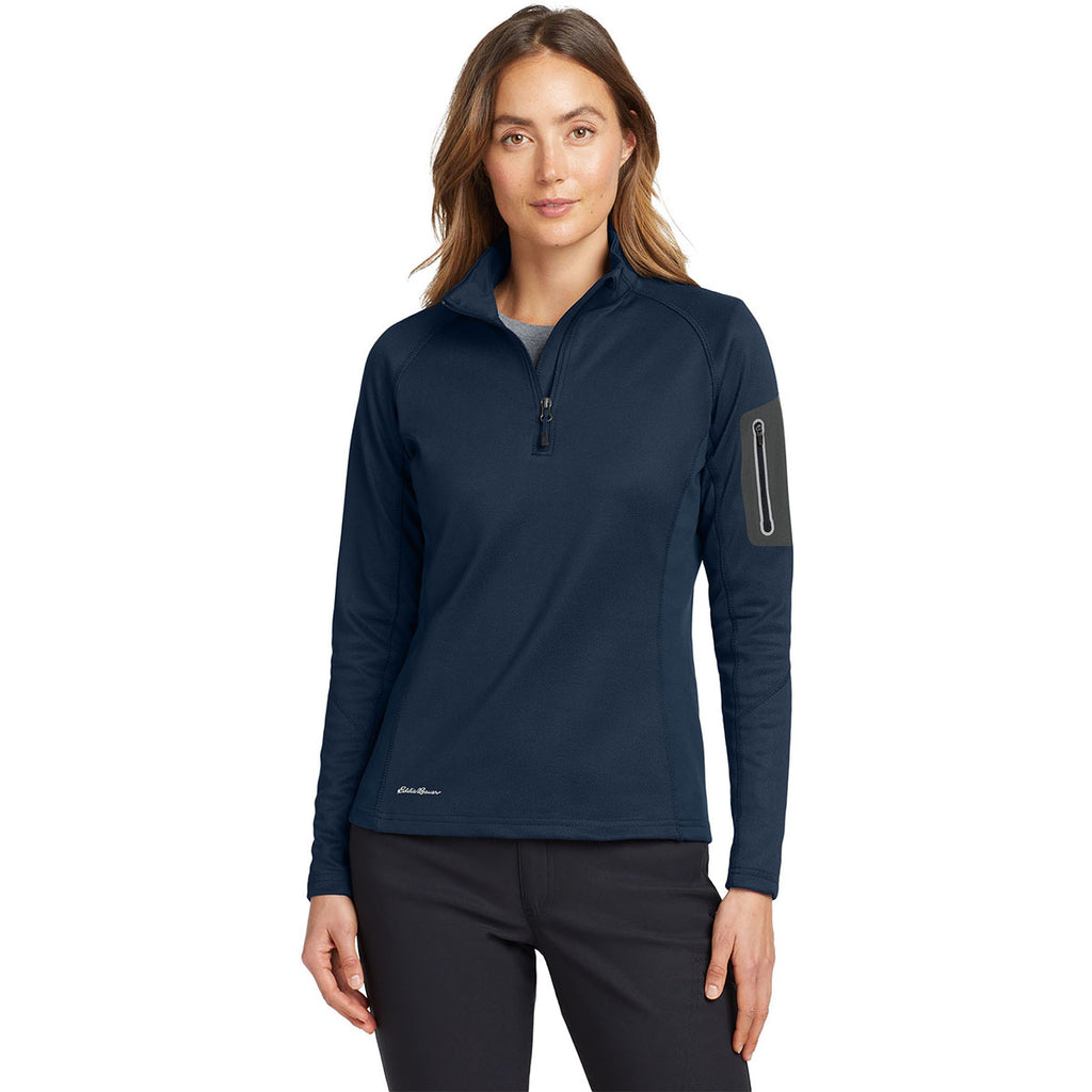Eddie Bauer Women's River Blue Half Zip Performance Fleece Jacket