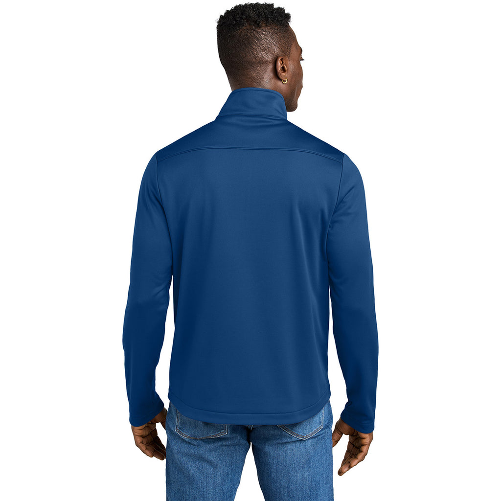 Eddie Bauer Men's Cobalt Blue Smooth Mid Layer Fleece 1/2-Zip