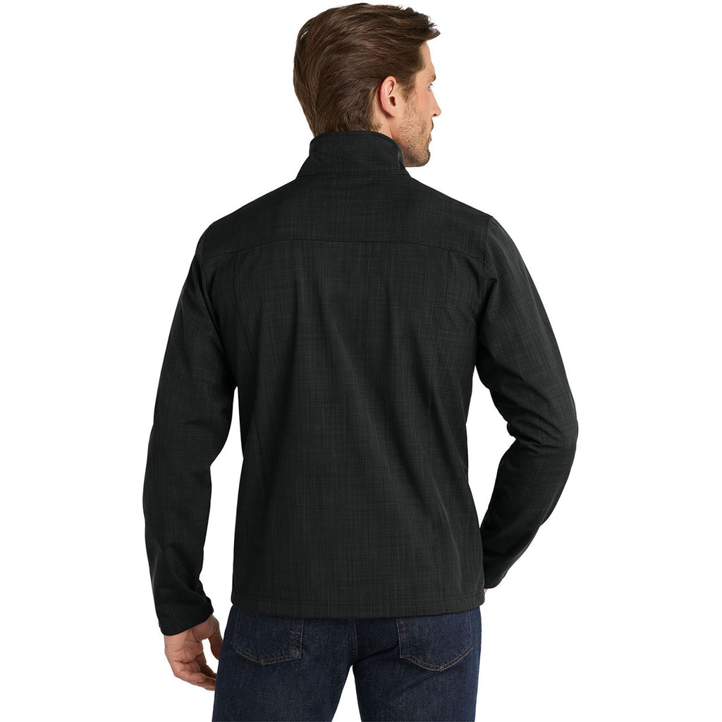 Eddie Bauer Men's Black Shaded Crosshatch Softshell Jacket