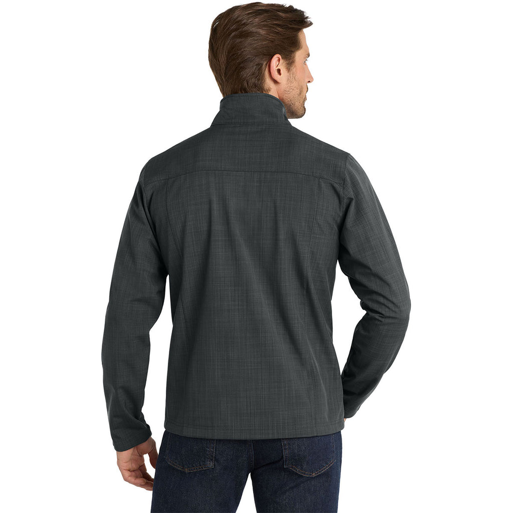 Eddie Bauer Men's Grey Shaded Crosshatch Softshell Jacket