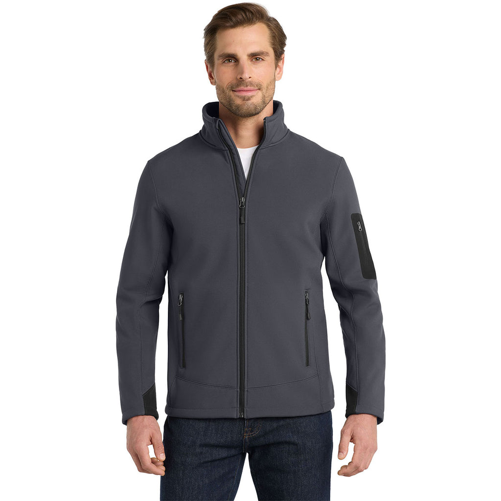 Eddie Bauer Men's Grey Steel/Black Rugged Ripstop Softshell Jacket