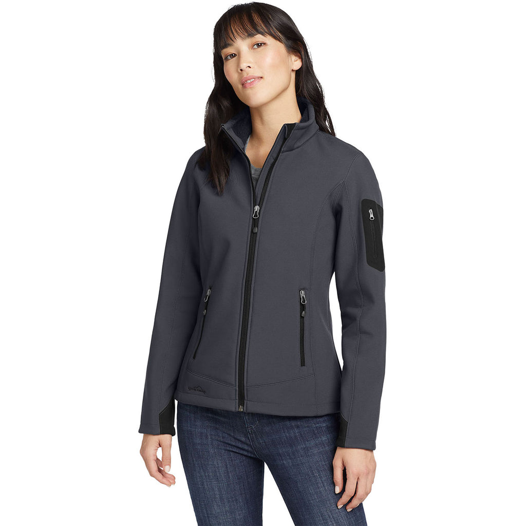 Eddie Bauer Women's Grey Steel/Black Rugged Ripstop Softshell Jacket