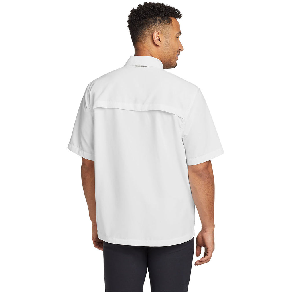 Eddie Bauer Men's White S/S Performance Fishing Shirt