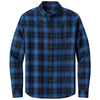 Eddie Bauer Men's Cobalt Tartan Long Sleeve Favorite Flannel Plaid Shirt