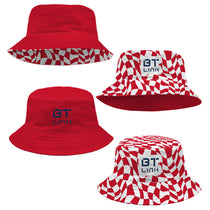 Pop Promos Red/White Reversible Checkered Bucket Hat