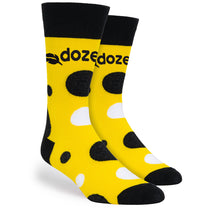 Pop Promos Yellow & Black Scattered Polka Dot Dress Socks