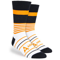 Pop Promos Orange & Black Mixed Stripes Dress Socks