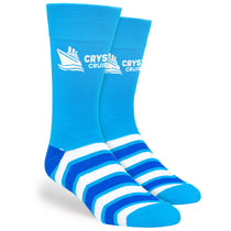 Pop Promos Blue Shades Half Chevron Dress Socks