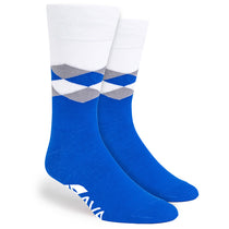 Pop Promos Blue & Grey Diamond Dress Socks