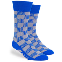 Pop Promos Blue & Grey Tartan Dress Socks